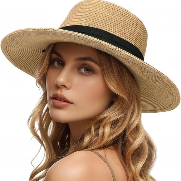 Accessories - Beach Sun Straw Hats for Women, UPF 50+ UV Sun Protection Wide Brim Summer Straw